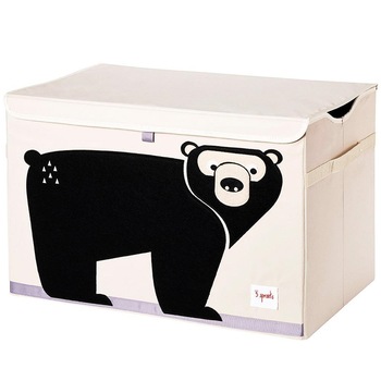 Cutie depozitare pentru camera copiilor, 3 Sprouts, Urs, negru, XL Cutie depozitare pentru camera copiilor, 3 Sprouts, Urs, negru, XL