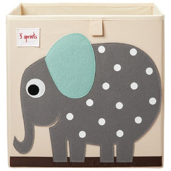 Cutie depozitare pentru camera copiilor, 3 Sprouts, Elefant Cutie depozitare pentru camera copiilor, 3 Sprouts, Elefant