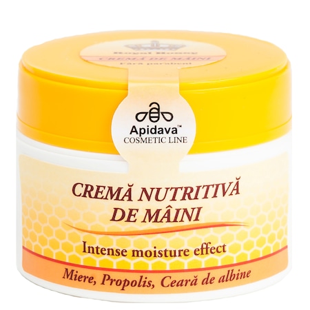 Crema nutritiva de maini Apidava cu miere, propolis si ceara de albine, 50 ml