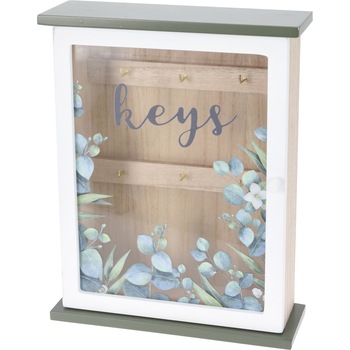 Cutie pentru chei, model floral, MDF/sticla, 18 x 6 x 25 cm Cutie pentru chei, model floral, MDF/sticla, 18 x 6 x 25 cm