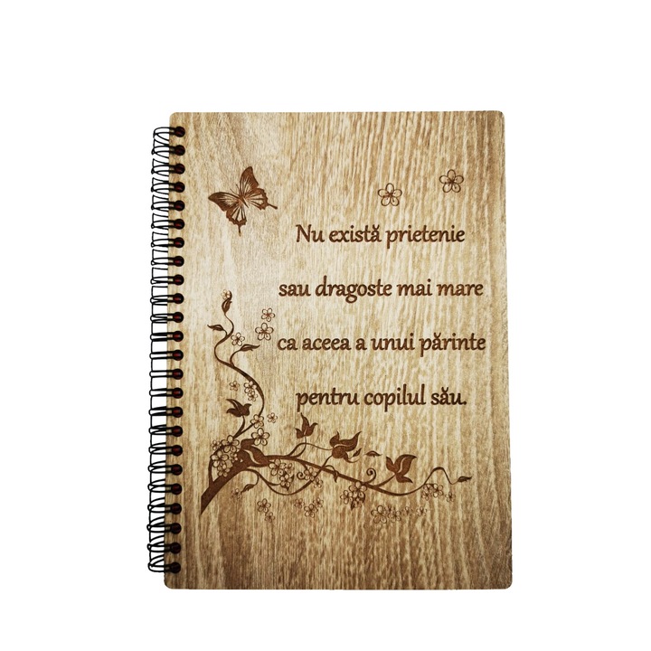 Agenda de lemn gravata cu mesaj "Dragostea unui parinte", Bardollino
