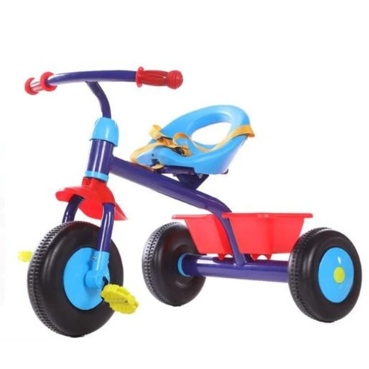 Триколка с педали за деца, син / червен цвят, метал/пластмаса, 1-5 години, max 25 кг