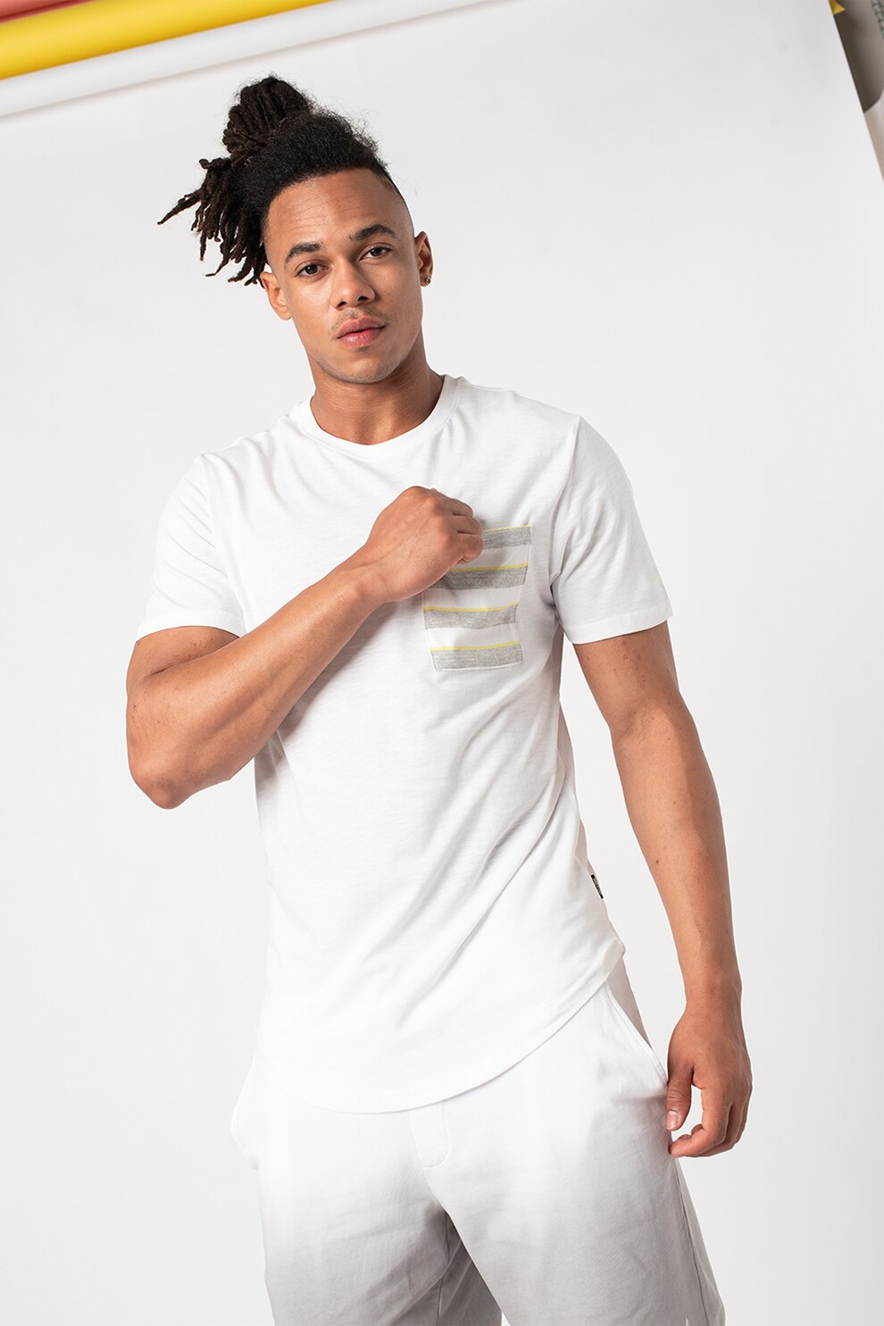 Only & Sons, Tricou lung de bumbc Vane, Alb