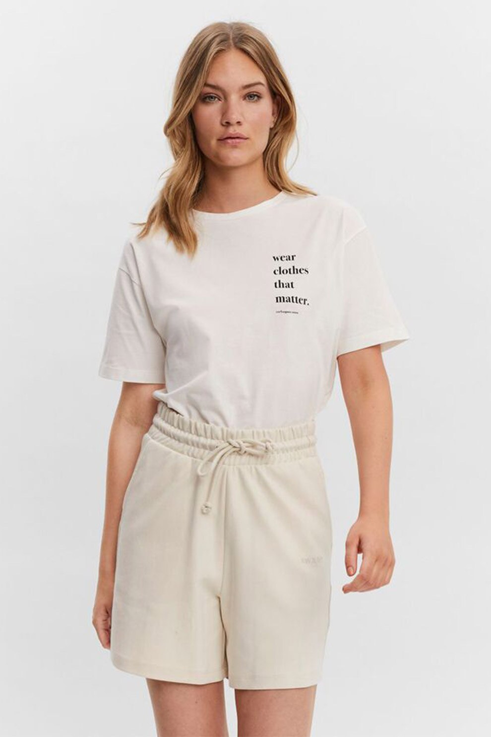 Vero Moda, Tricou relaxed fit din bumbac organic Magic, Alb optic