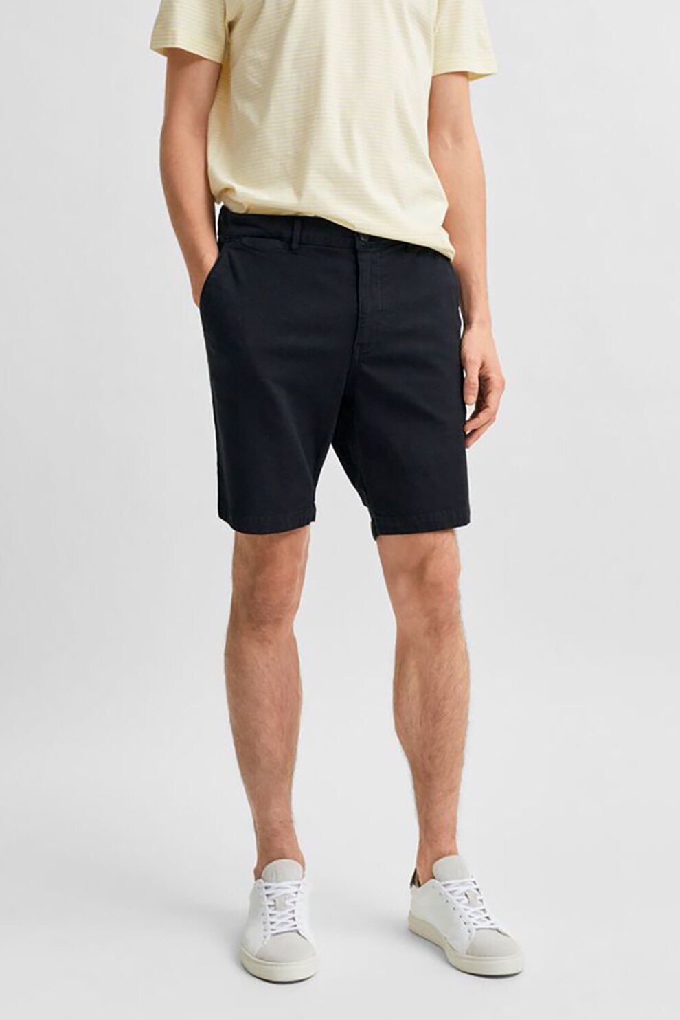 Selected Homme, Pantaloni scurti chino, Negru