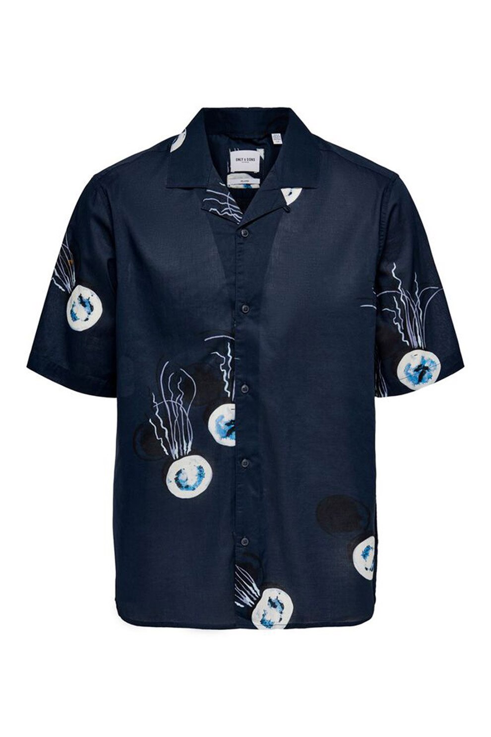 Only & Sons, Camasa regular fit cu imprimeu grafic, Bleumarin