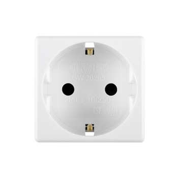Priza modulara schuko, 2 module, 2P+E, cu CP, GW20265, Gewiss, System Priza modulara schuko, 2 module, 2P+E, cu CP, GW20265, Gewiss, System