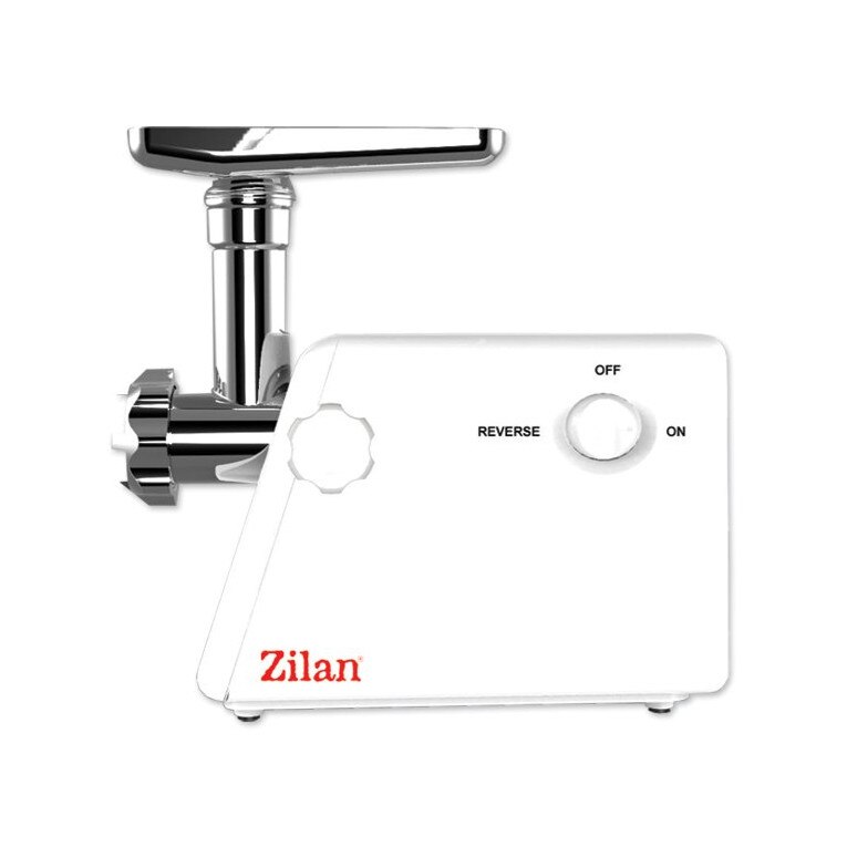 Masina de Tocat Electrica, Putere 800W, Capacitate 1.2kg/min, Tava din Inox, Accesoriu pentru Umplut Carnati, Picioare Antiaderente, Functia Reverse, Alb