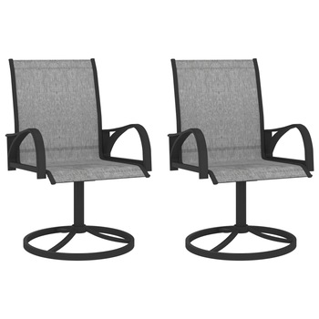 Set de 2 scaun de gradina pivotante, vidaXL, Otel, 57.5 x 72 x 94 cm, Gri Set de 2 scaun de gradina pivotante, vidaXL, Otel, 57.5 x 72 x 94 cm, Gri