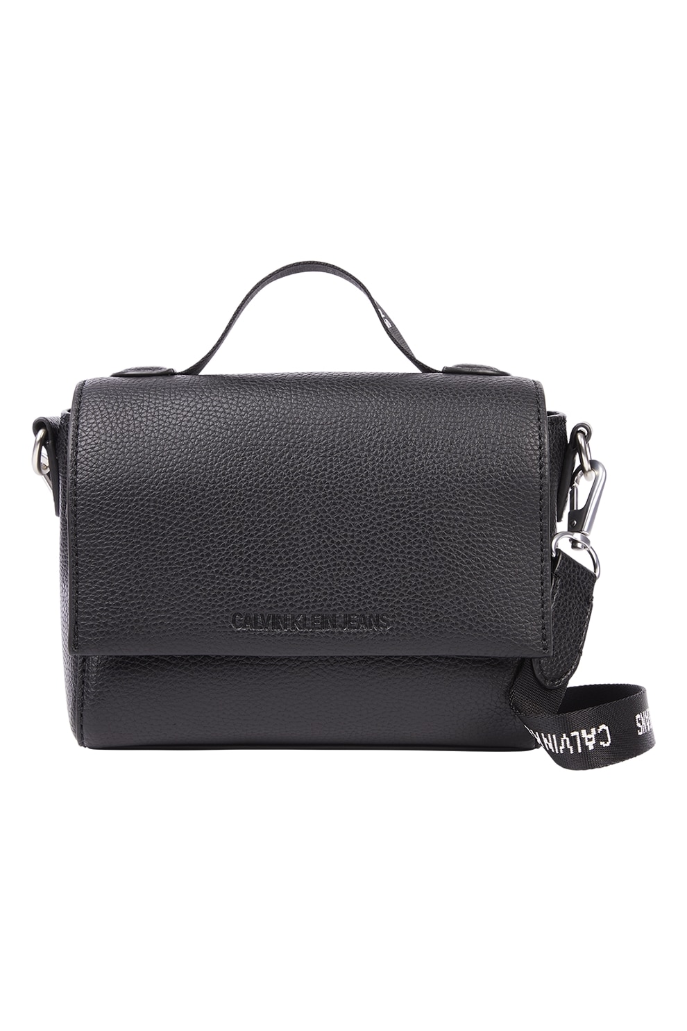 CALVIN KLEIN JEANS, Geanta crossbody de piele ecologica cu logo, Negru