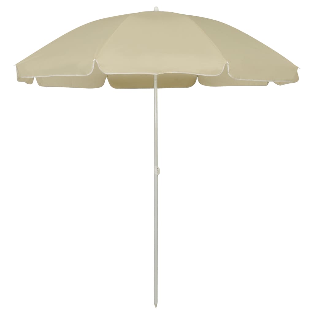 Umbrela de plaja rabatabila vidaXL, Poliester, 240 cm, Galben