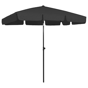 Umbrela de plaja/exterior rabatabila vidaXL, 200 x 125 cm, Negru
