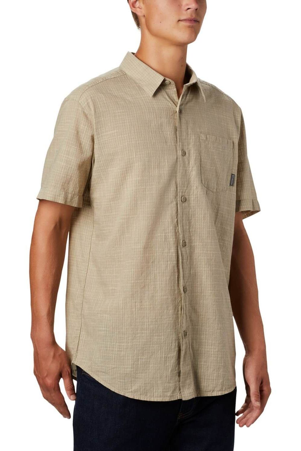 Camasa pentru barbati, Columbia Under Exposure YD Short Sleeve Shirt, Nisip, Nisip, 2X