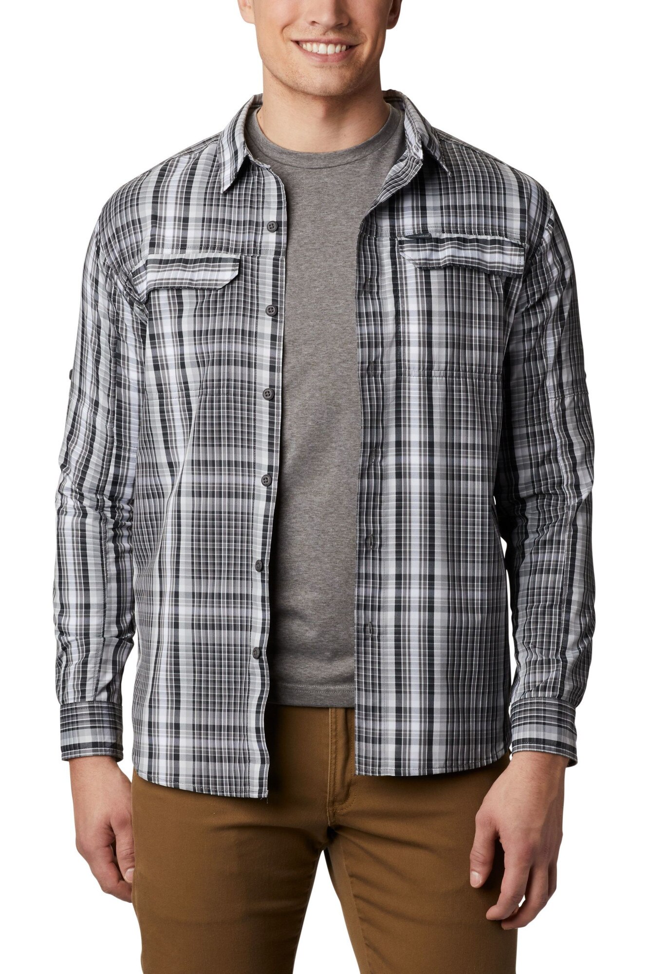 Camasa pentru barbati, Columbia Silver Ridge 2.0 Plaid L/S Shirt, Gri, Gri