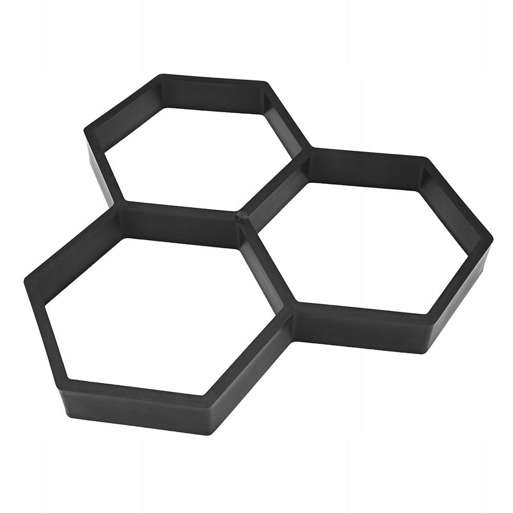 Matrita cu Contur pentru Turnat Pavaj din Beton, Sablon Forma de Cuburi Hexagonale Mari XL, Dimensiuni 36x36x4 cm