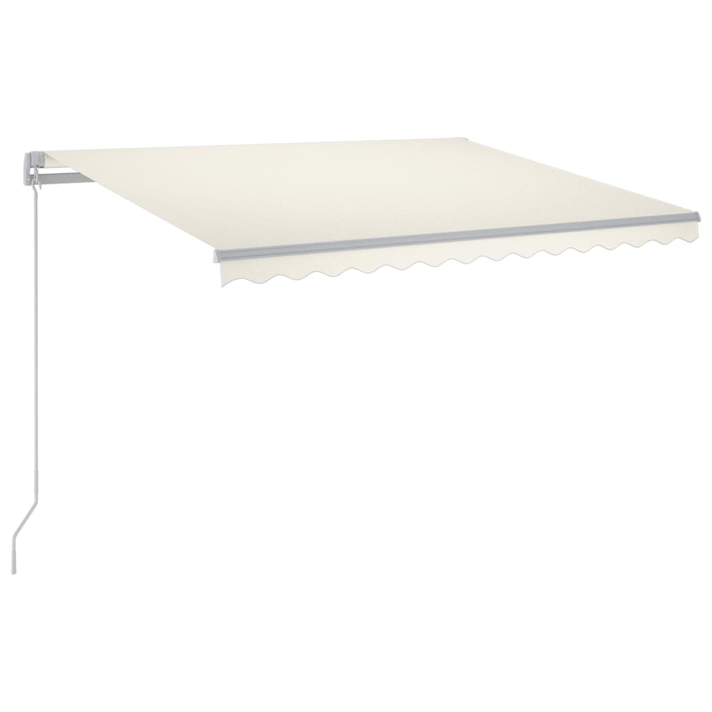 Copertina retractabila manual cu LED vidaXL, Aluminiu, 350 x 250 cm, Crem.