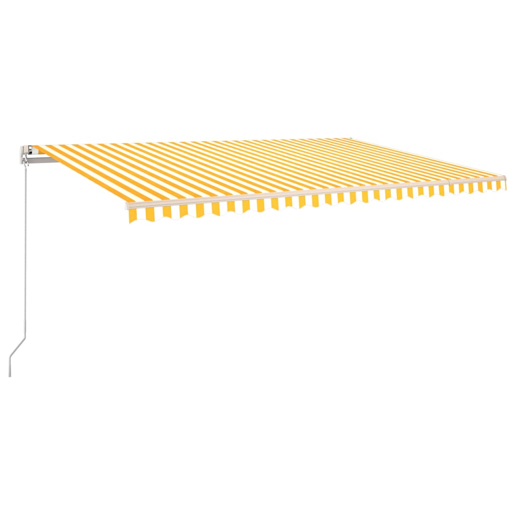 Copertina retractabila manual, vidaXL, Aluminiu-poliester, 500 x 300 cm, Galben/Alb