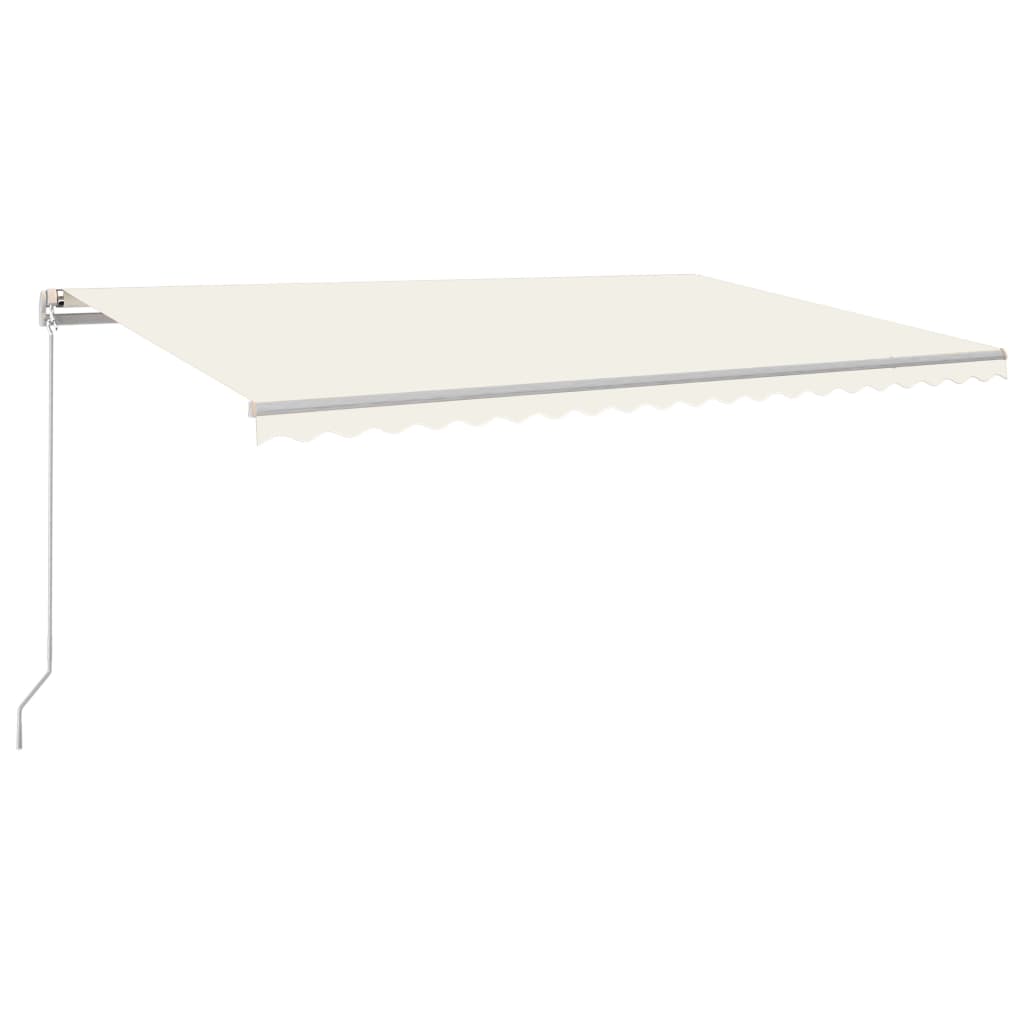 Copertina retractabila manual, cu LED, vidaXL, Aluminiu-poliester, 500 x 300 cm, Crem