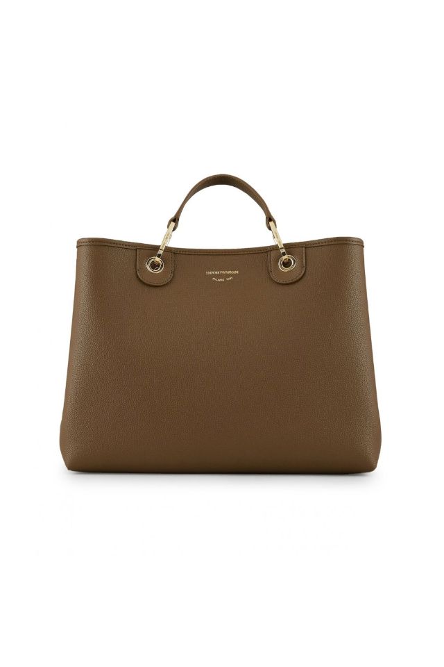 Geanta Emporio Armani, Piele ecologica, 38 x 32 x 13 cm, Maro