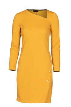 Rochie din poliester, Ocru Rochie din poliester, Ocru