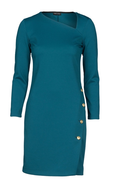 Rochie din poliester, eleganta, cu maneca lunga, verde 42