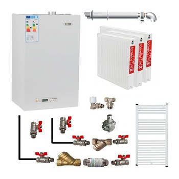 Pachet apartament cu 2 camere, centrala termica pe gaz conventionala MOTAN MaxOPTIMUS 31 KW, tiraj fortat, kit evacuare inclus, calorifere otel, kit armaturi centrala, robineti calorifer Pachet apartament cu 2 camere, centrala termica pe gaz conventionala MOTAN MaxOPTIMUS 31 KW, tiraj fortat, kit evacuare inclus, calorifere otel, kit armaturi centrala, robineti calorifer