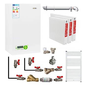 Pachet apartament 2 camere, Centrala termica condensare Motan MKDENS 25, 25KW, raport modulare 1:10, hidrobloc din bronz, pompa circulatie low energy, kit evacuare inclus, calorifere otel, kit armaturi centrala, robineti calorifer Pachet apartament 2 camere, Centrala termica condensare Motan MKDENS 25, 25KW, raport modulare 1:10, hidrobloc din bronz, pompa circulatie low energy, kit evacuare inclus, calorifere otel, kit armaturi centrala, robineti calorifer