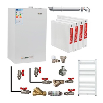 Pachet apartament cu 3 camere, centrala termica pe gaz conventionala MOTAN MaxOPTIMUS 31 KW, tiraj fortat, kit evacuare inclus, calorifere otel, kit armaturi centrala, robineti calorifer Pachet apartament cu 3 camere, centrala termica pe gaz conventionala MOTAN MaxOPTIMUS 31 KW, tiraj fortat, kit evacuare inclus, calorifere otel, kit armaturi centrala, robineti calorifer