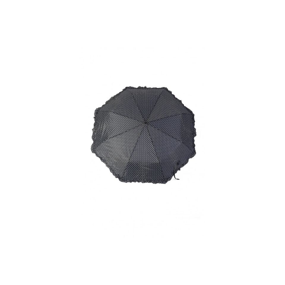 Umbrela pentru femei Ferre Milano, Model buline, Poliester, Negru/Alb