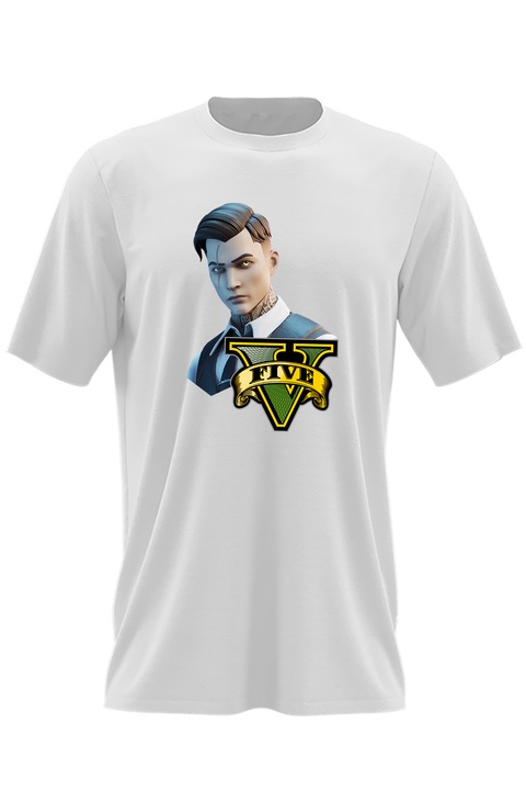 Мъжка тениска Midas Epic Skin Fortnite GTA, Бял