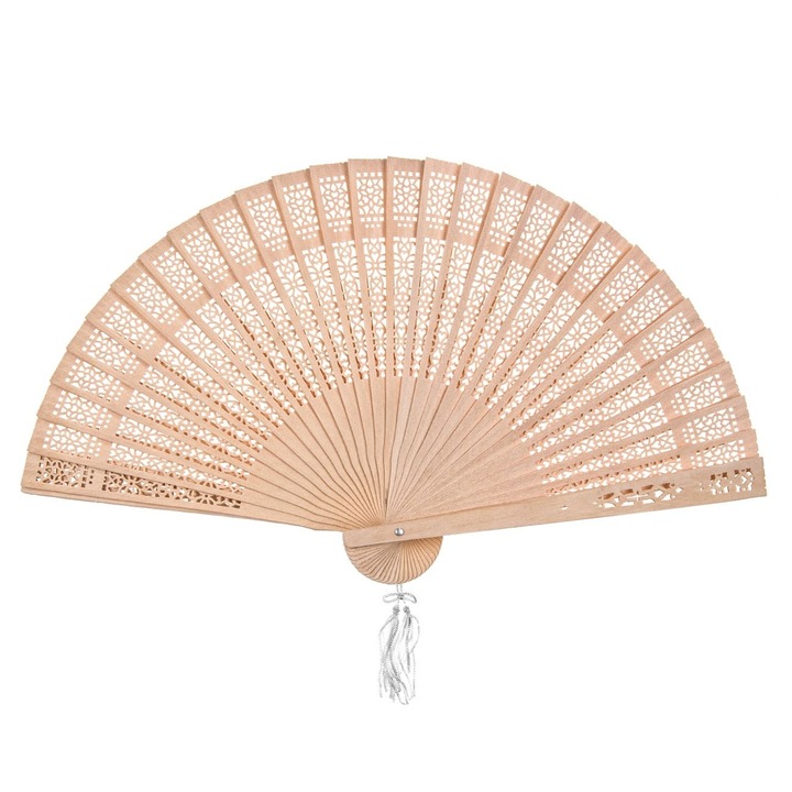 Legyező, Dragmari Luxury Decor, bézs, 23,2 cm