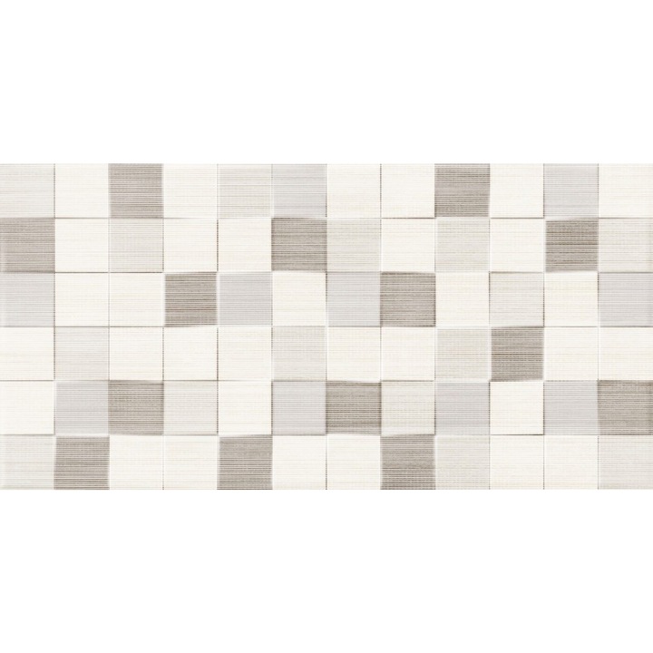 Faianta bej model tip mozaic Tessile Cubik Beige, A029, 25x50 cm, 1.51 MP/cutie
