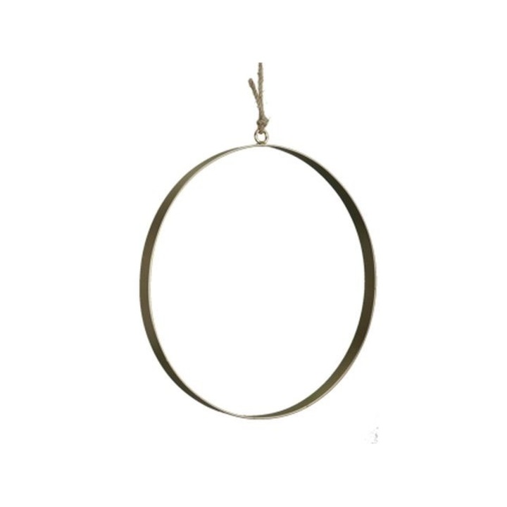 Cerc metalic decorativ, auriu, 25x2 cm