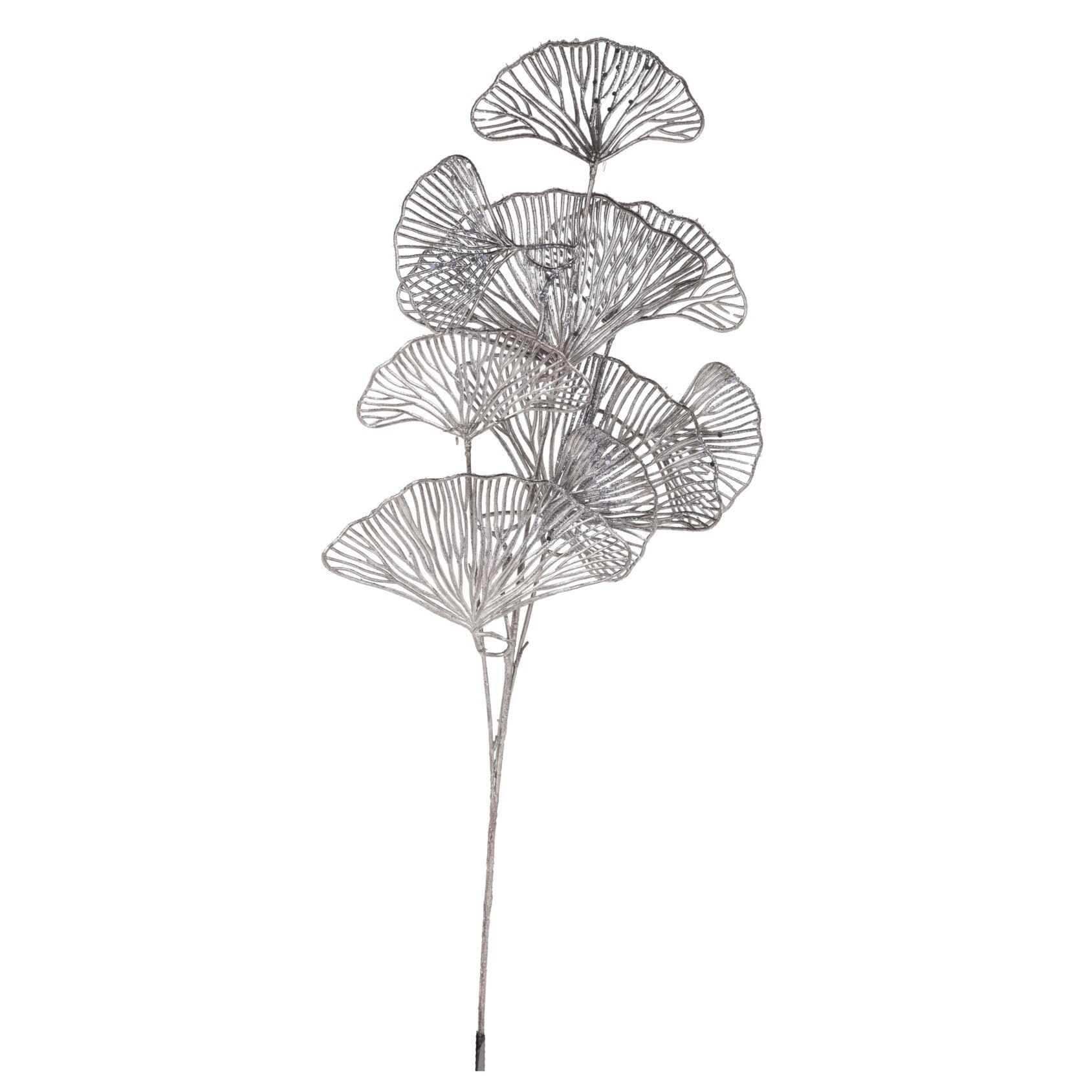 Creanga artificiala, frunze Ginko, argintiu