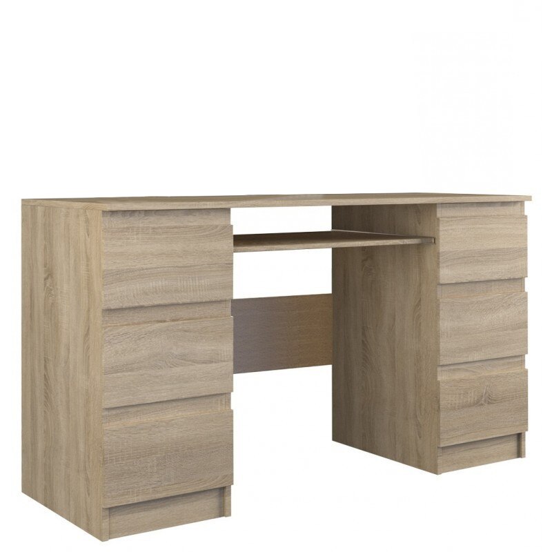 Birou Odell Kuba, 6 sertare, 130X51X76, sonoma,