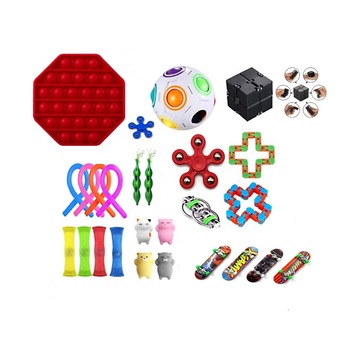 Set 26 jucarii senzoriale antistres Fidget toys pop it , Multicolor Set 26 jucarii senzoriale antistres Fidget toys pop it , Multicolor