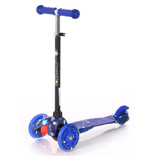 Trotineta Lorelli Mini pentru Copii cu 3 Roti si Leduri, Colectia 2021, Blue Cosmos