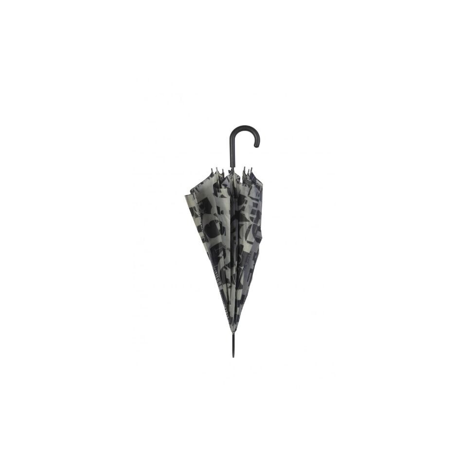 Umbrela Ferre Milano, Diametru 98 cm, Poliester, Gri/Negru