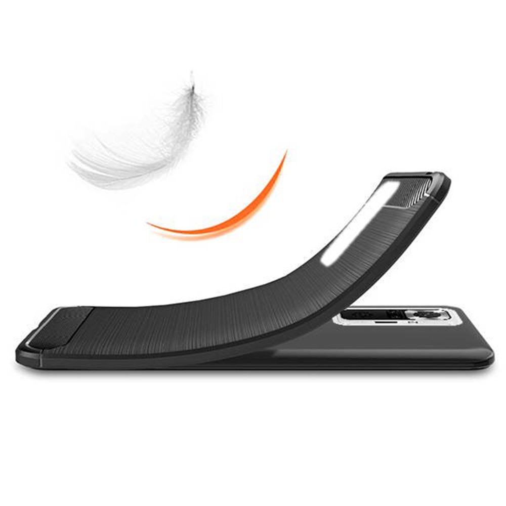 Husa compatibila cu Xiaomi Redmi Note 10 Pro Max, Carbon Fiber Texture, Slim Armor, Brushed TPU, Negru