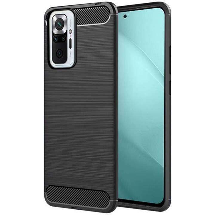 Кейс съвместим с Xiaomi Redmi Note 10 Pro, G-Tech TPU carbon, черен