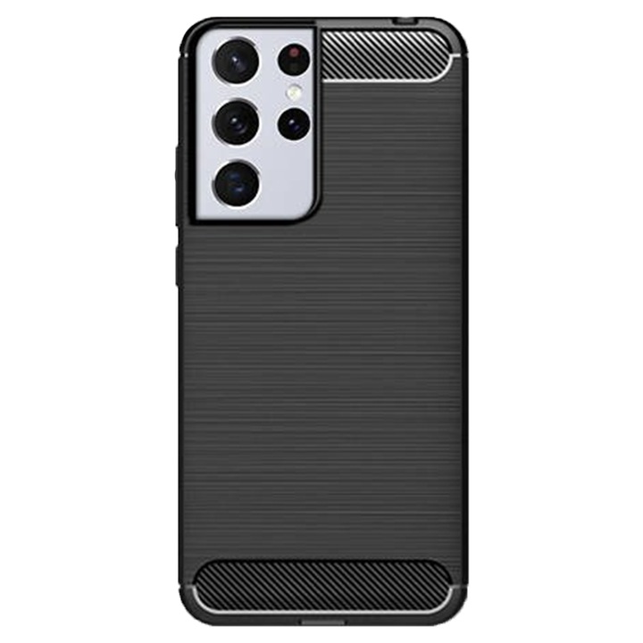 Samsung Galaxy S21 Ultra, G-Tech TPU carbon, fekete tok