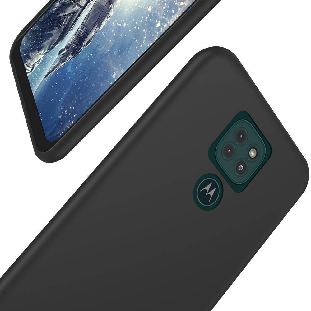 Husa compatibila cu Motorola Moto G9 Play, Soft Touch Silicone, din silicon flexibil si ultra subtire, Black