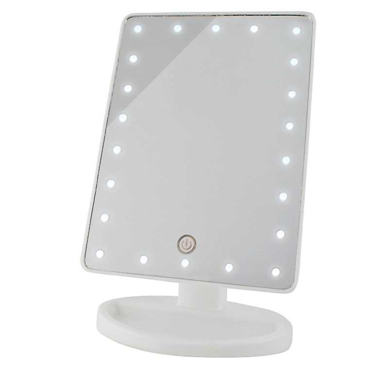 Oglinda rotativa pentru machiaj cu LED
