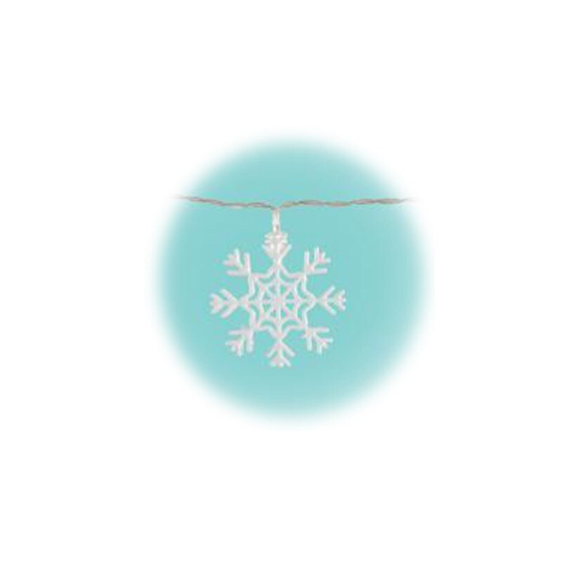 Instalatie LED 10 ornamente fulg de zapada, metalice, 1.35 m, alb cald