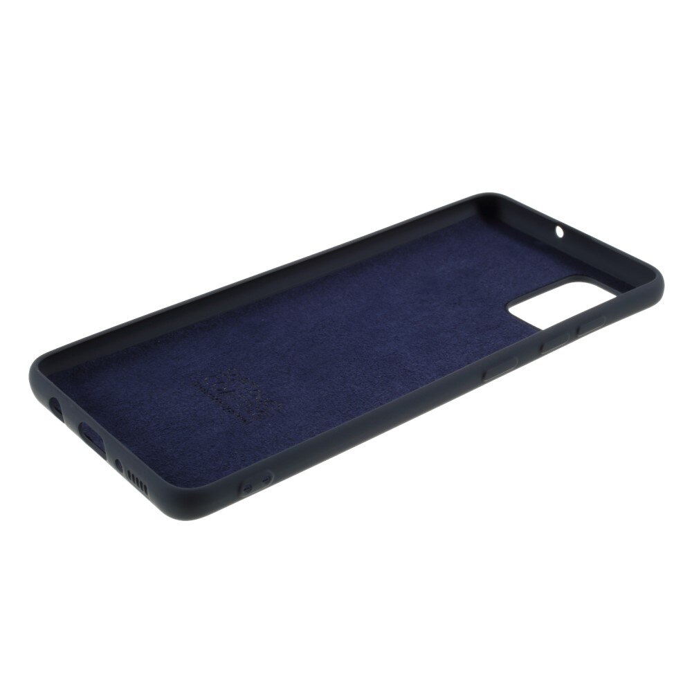 Husa protectie compatibila cu Samsung A51 Liquid Silicone Case Albastru inchis
