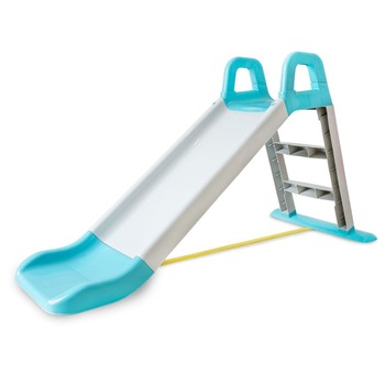 Tobogan gri-turcoaz pentru copii, ideal pentru gradina, lungime 140 cm Tobogan gri-turcoaz pentru copii, ideal pentru gradina, lungime 140 cm