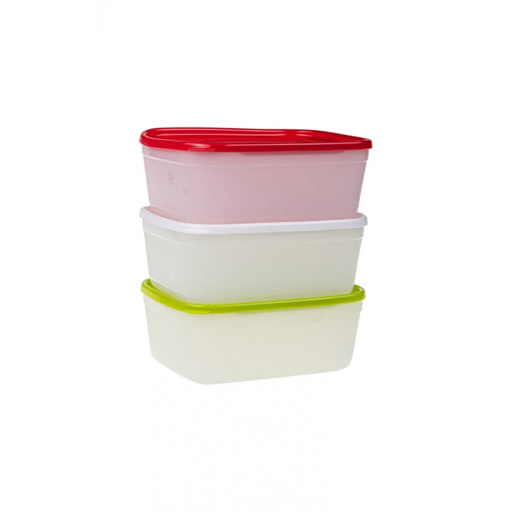 Set 3 caserole Tescoma, Plastic, Transparent/Multicolor