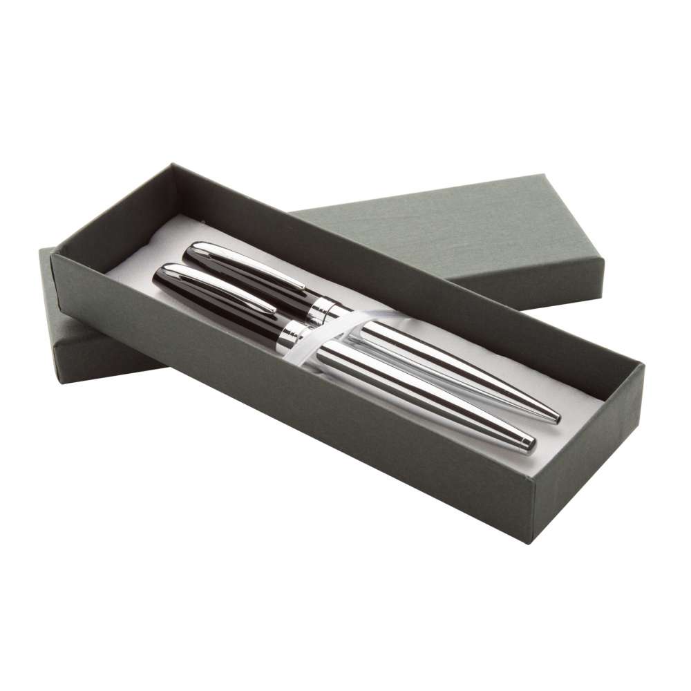 Set 2 Pixuri Cromate Station Negru-Argintiu