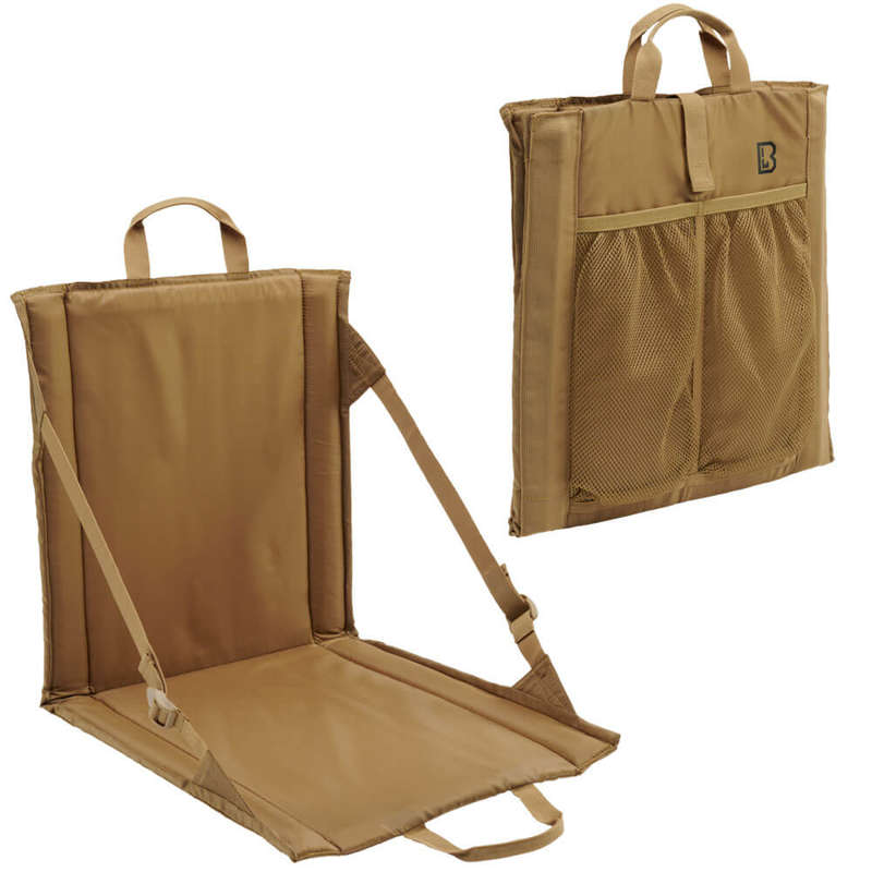 Scaun camping, Brandit, Pliabil, Poliester, 40x38x3cm, Maro