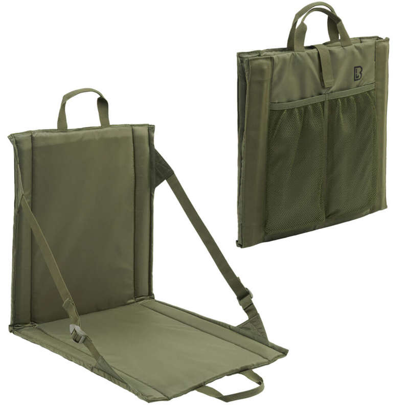 Scaun camping, Brandit, Pliabil, Poliester, 40x38x3cm, Kaki